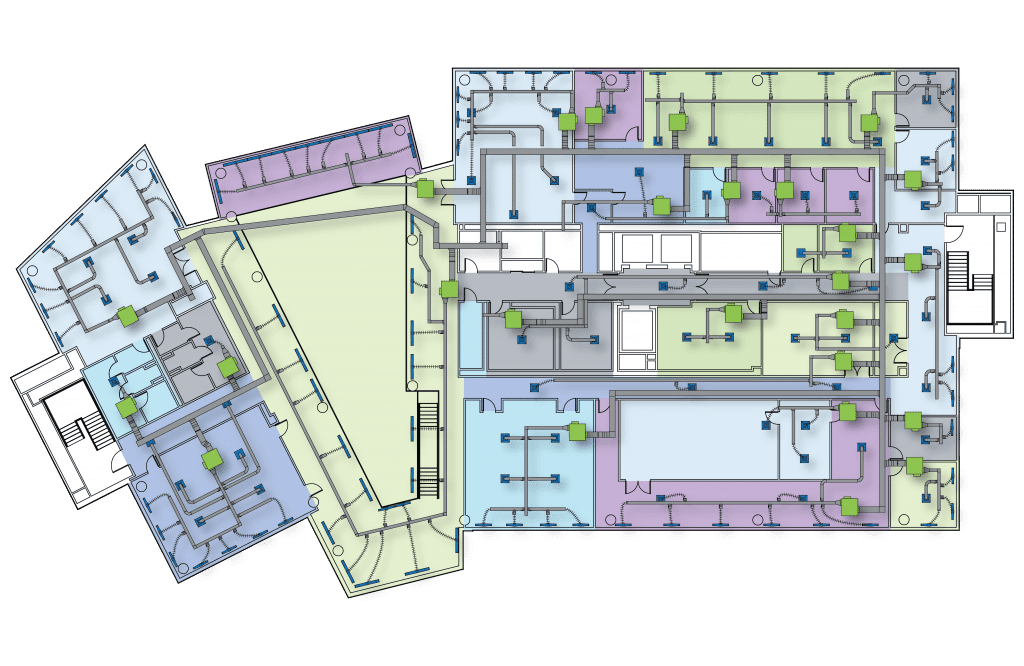 2D FLOOR PLAN W- DUCT & ZONING - QA Graphics