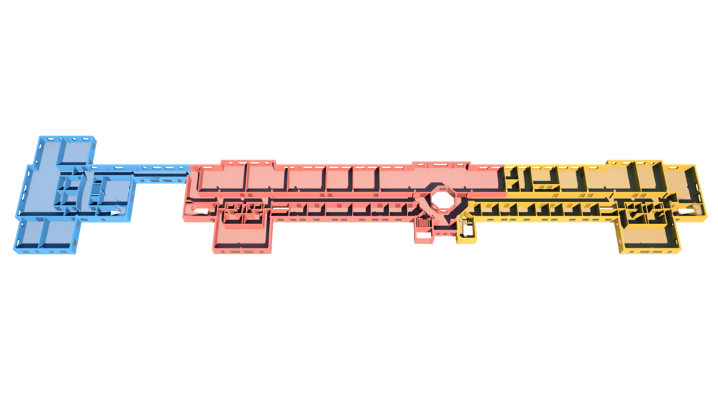 3D floor plan with colored Zones