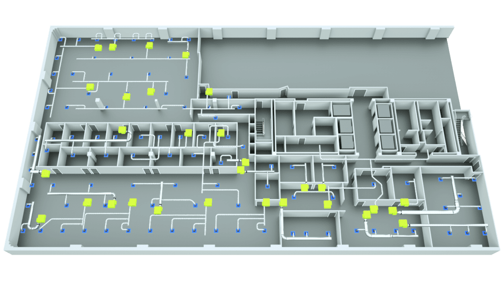 3D floor plan Template 1 silver