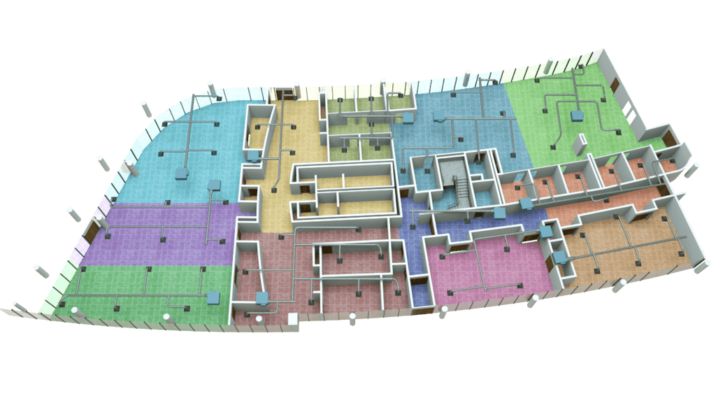 3D floor plan Template 3 gold