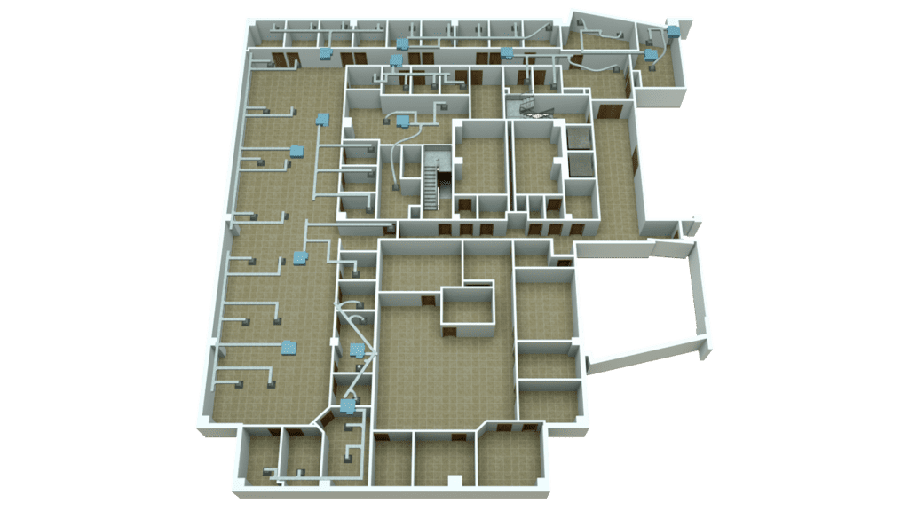 3D floor plan Template 3 silver